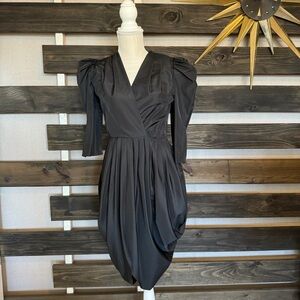 Vintage 80’s black formal long sleeve dress